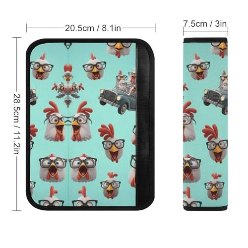 2 Pack Breathable Car Seat Straps Shoulder Pads for Adults and Children, All Vehicles, Cute Chicken Hen Harness Pads Strap, Pressure Relief - color: Pattern 623