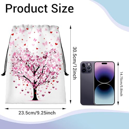 Gymnastics Grip Bag Tree Heart Gym String Storage Pouch Butterfly Pattern Small Bag - color: Butterfly Heart Pink