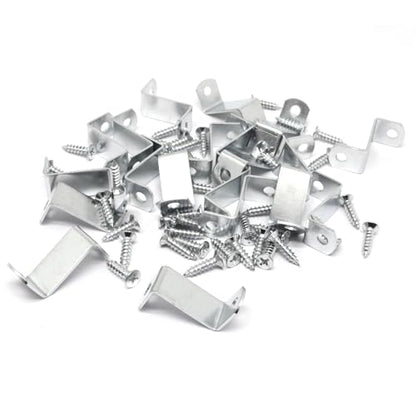 Offset Clips for Picture Framing, Z-Shape Canvas Mounting Clips with Mounting Hole, with Screws (20pcs, 25mm) - size: 25 mm