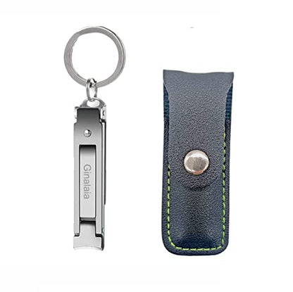 Stainless Steel Portable Nail Cutter，German Keychain Nail Clipper with File for Man and Women, Ultra Thin Flat Fingernail Clipper Perfect Use for Traveling、 Home 、 Office (Small, 1)