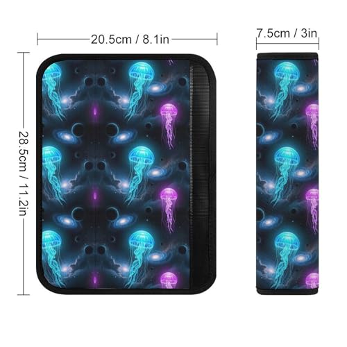 2 Pack Galaxy Jellyfish Car Seat Straps Shoulder Pads Soft Padded Seat Belt Cushion for Kids, All Vehicles, Pressure Relief - color: Pattern 1160