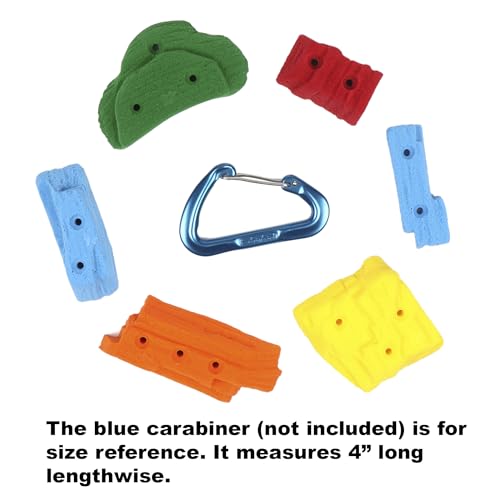 Atomik Rock Climbing Holds 6 Screw-On Small Sandstones in Assorted Bright Tones