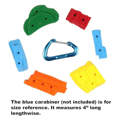 Atomik Rock Climbing Holds 6 Screw-On Small Sandstones in Assorted Bright Tones