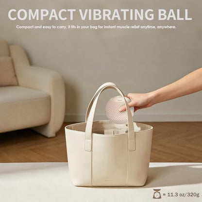Heating Vibrating Massage Ball with 7 Modes & Memory Function for Myofascial Release, Deep Tissue and Trigger Point Muscle Therapy - Targets Back, Hip, Leg, Neck & Foot (Beige) - color: Beige