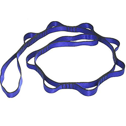 2Pcs 22KN Strong Climbing Strap Daisy Chain Nylon Daisy Chain Adjustable Strap Rope ，Length 110/150/180cmYoga Extend Belt - color: Blue, size: 1.8m