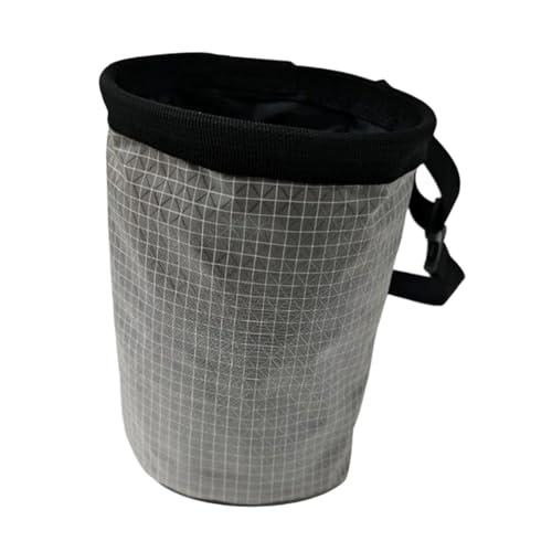 Chalk Bag for Rock Climbing Storage Pouch for Men Women Practical Chalk Carrier Bag Lightweight for Fitness Disc Golf Bowling - color: Silver Gray