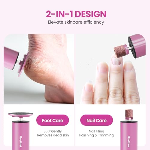 Electric Foot Callus Remover, 2 in 1 | 6 Speed Adjustable Foot File Nail Grinder with Sandpaper Disks, Professional Sander Pedicure Tool for Feet Dead Skin, Self Care Gifts for Women Mom Lover Friends - style: Electric Callus Remover Rose