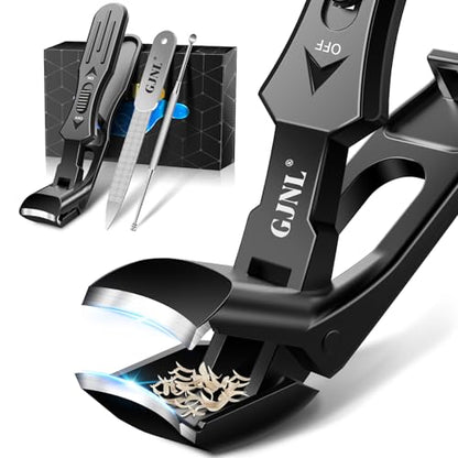 Toenail Clippers for Seniors Thick Toenails, 2026 Upgrade Angled Nail Clipper for Seniors, Toe Nail Clippers for Men with Wide Jaw Opening, Heavy Duty Fingernail Clipper - style: Black Angled Nail Clippers