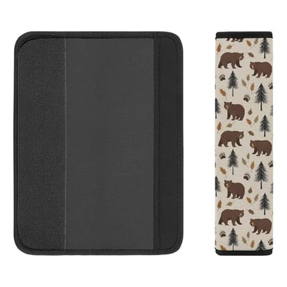 2 Pack Bear Cabin Wild Animal Car Seat Straps Shoulder Pads Breathable Shoulder Protector for Elderly Support, Most Cars, Pressure Relief - color: Pattern 982