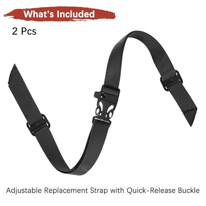 Backpack Chest Strap Sternum Straps with Emergency Whistle Buckle for Backpack Replacement & Hiking - color: Black
