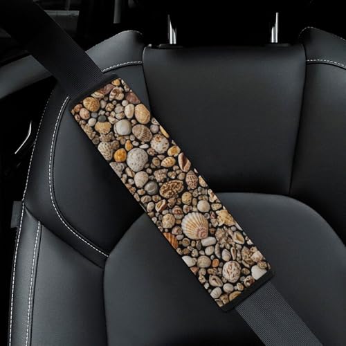 2 Pack Beach Shell Ocean Seashell Car Seat Straps Shoulder Pads Soft Padded Seat Belt Cushion for Kids, All Vehicles, Pressure Relief - color: Pattern 1241