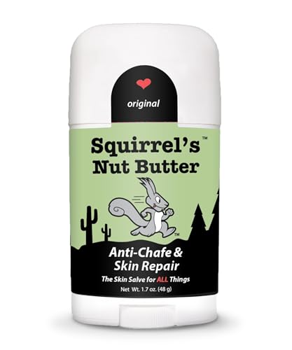 Squirrel's Nut Butter Anti Chafing Stick | All Natural Chafe Prevention & Skin Care for Athletes, Runners & Adventurers | Thighs, Arms, Pack Straps & More | 1.7 oz - size: 1.7 Ounce (Pack of 1)