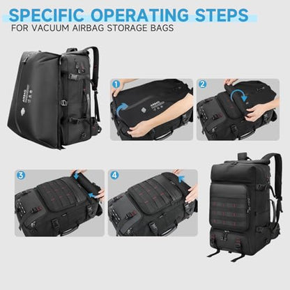 SWICKY Carry On Travel Backpack for Men, Flight Approved 50L Convertible Backpack Duffel Bag with Shoe Compartment & Wet Pocket, Expandable 17.3 Inch Laptop Backpack for Weekender Travel Gym Camping - color: Black 02(50l)