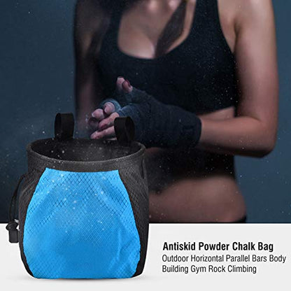 Chalk Bag for Rock Climbing, No Leak Drawstring Chalk Bag with Adjustable Belt Rock Climbing Gifts Gear Accessories for Bouldering, Gym