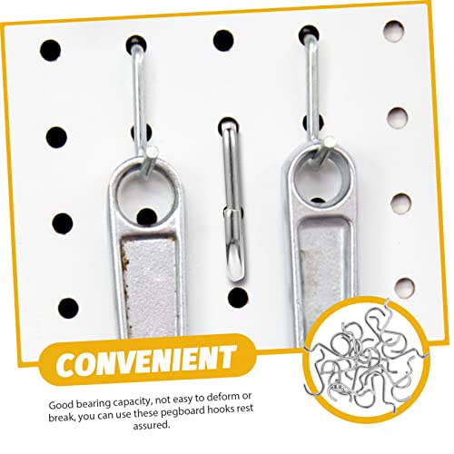 ABOOFAN 20pcs Metal Pegboard Hooks Garage Wall Hanging Board Hangers Utility Notch Hooks for Tool Organization and Storage Compact with Slip Design Easy Install for Standard Pegboards