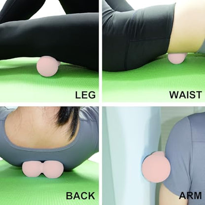 Hard Peanut Massage Ball, Double Ball Peanut Roller, 4.7″×2.4″, Pink | Mobility Massager Tool for Deep Tissue Physical Therapy Myofascial Release Trigger Point Muscle Relax Pain Relief Acupressure - color: Pink