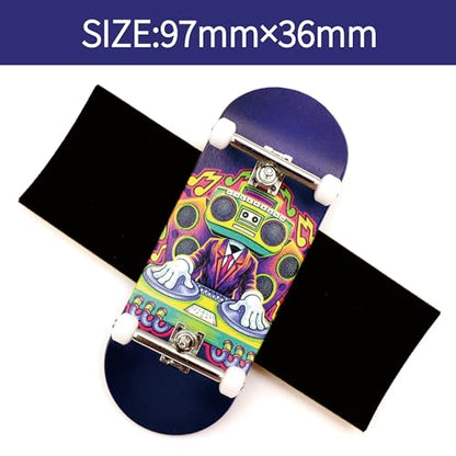 36mm Pro Fingerboard with Wooden Finger Skateboard Deck Upgraded Finger Board Trucks Street Shape Bearing Wheels (DJ) - color: Dj