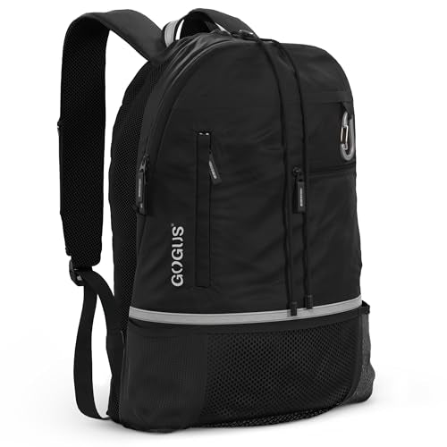 GOGUS Hybrid Gym Backpack for Men & Women with Closure - 18L Sports Backpack with Dual Water Bottle Pockets, Mesh Compartment for Gym, Travel - Water Resistant & Reflective Trim Workout Bag - color: Silver Details