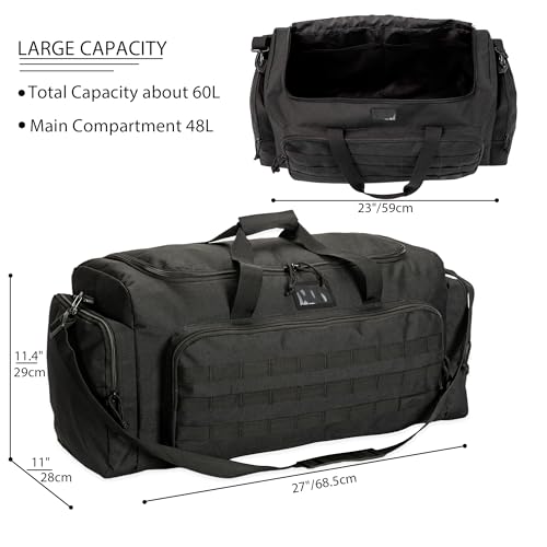 APRILBAY Super Quality 60L Large Duffel Travel Bag Luggage Foldable Bag Cargo Sport Gear Equipment Skiing Hardware Bag Heavy Duty& Durable(Black) - color: Black