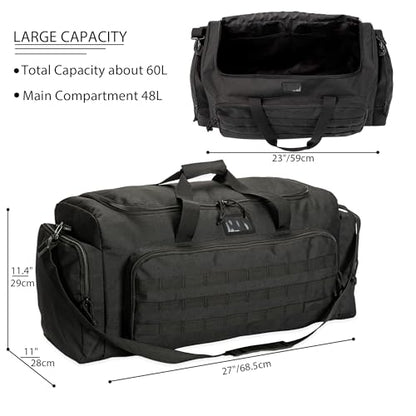 APRILBAY Super Quality 60L Large Duffel Travel Bag Luggage Foldable Bag Cargo Sport Gear Equipment Skiing Hardware Bag Heavy Duty& Durable(Black) - color: Black