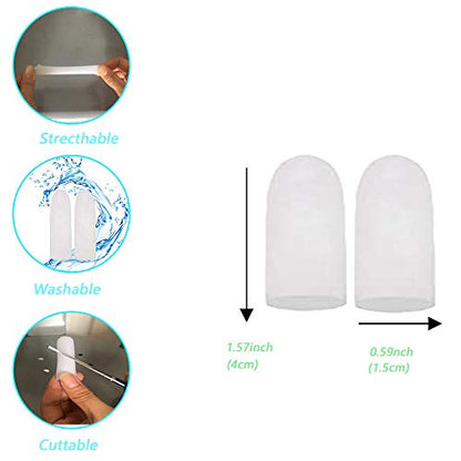 Kris-kikomy Gel Finger Protectors Finger Caps Silicone Fingertips Protection - Finger Cots Great for Trigger Finger, Finger Arthritis, Finger Cracking and Other Finger Pain Relief (Medium) - size: Medium (Pack of 10)