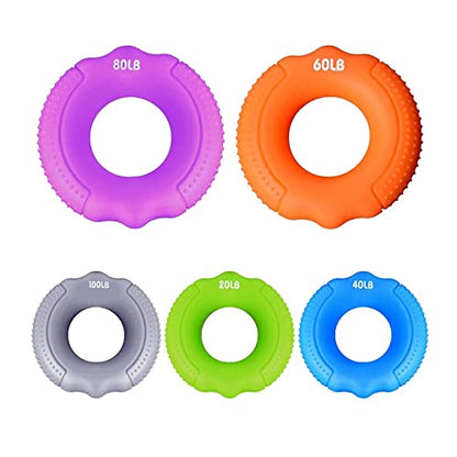Silicone Finger Gripper Hand Resistance Band Gripping Ring Wrist Stretcher Finger Forearm Trainer Exercise Carpal Expander - color: 01-Purple-80LBS