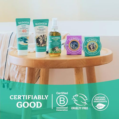 Badger Baby Balm, Organic Calendula Cream, Soothes Diaper Rash, Cradle Cap & Dry Skin, 100% Organic Baby Cream, Pediatrician Tested & Long Lasting, 2 oz Tin - size: 2 Ounce (Pack of 1)