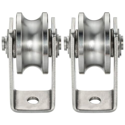 Cable Pulley Wheel for Rope with Ball Bearing, Smooth No Noise, Wall Mounted Ceiling Fixed Wire Pulley for Pulley System Lifting, DIY Home Gym, Winch, 2 Pack