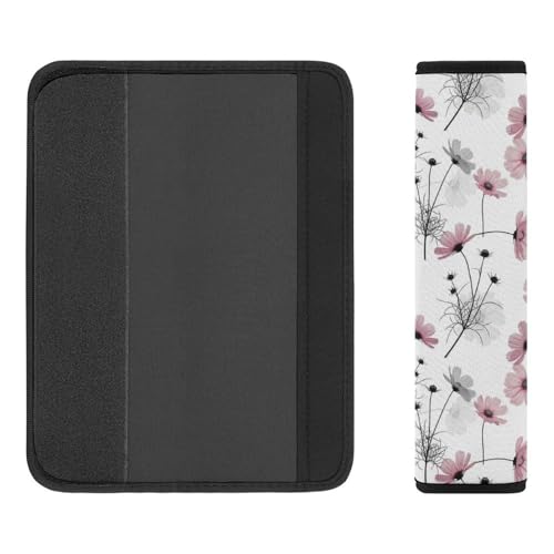 2 Pack Pink Grey Daisy Flower Seat Belt Shoulder Pad Universal Soft and Comfortable Seat Belt Covers Cushion for Kids, Most Cars, Comfortable Driving - color: Pattern 814