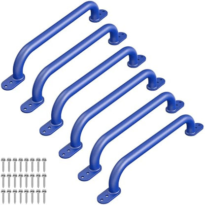 Dolibest 6 Pack 17-Inch Safety Handle, Heavy Duty Metal Safety Playground Handles, Indoor Monkey Bars, Playset Grab Handles for Kids Playhouse, Climbing Frame, Treehouse, Swing Set Accessories -Blue - color: D:Blue-17 Inch-6pcs