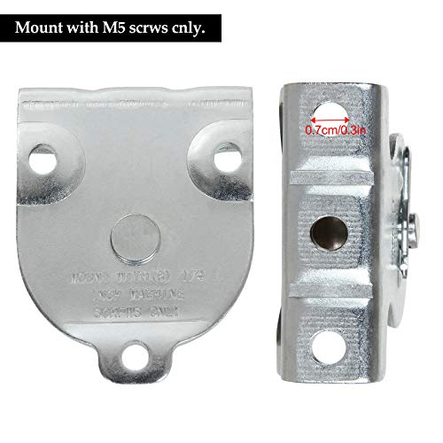 6 Pack Wall Mounted Pulley 1-1/2 Inch Wall and Ceiling Mount Single Pulley for 3/8" Wire or Rope, Zinc-Plated