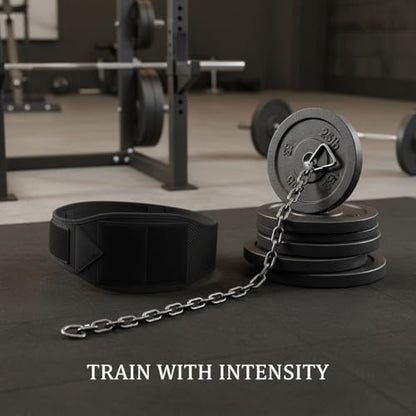 Weighted Dip Belt with Iron Chain - Breathable Nylon Weight Lifting Belt for Pull Ups, Dips & Calisthenics