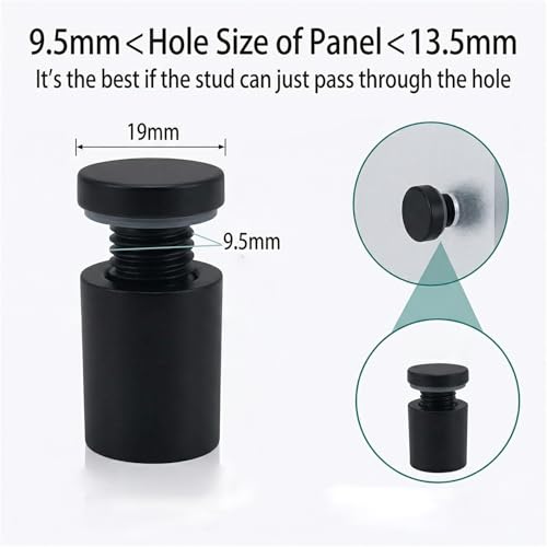 Lantee 20pcs Black Sign Standoff Screws, Stainless Steel Wall Mount Standoff Holders, Heavy Duty for 1/2" Thick Acrylic/Glass 3/4" x 1"(19x25mm) - color: Black, size: 3/4" x 1" / 19 x 25mm