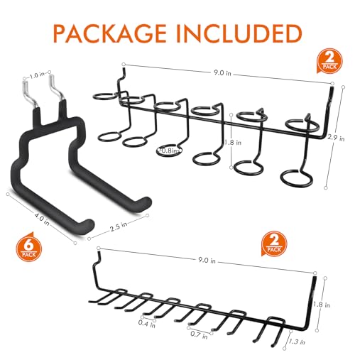 LIGHT DUST Utility Heavy Duty Pegboard Hooks - 10Pack Peg Board Accessories for Hanging Tools Fit 1/4" Peg Holes - Pegboard Organizer Large Tool Holders for Garage Workshop Shed - style: 10 Pack