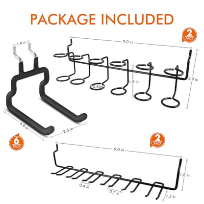 LIGHT DUST Utility Heavy Duty Pegboard Hooks - 10Pack Peg Board Accessories for Hanging Tools Fit 1/4" Peg Holes - Pegboard Organizer Large Tool Holders for Garage Workshop Shed - style: 10 Pack