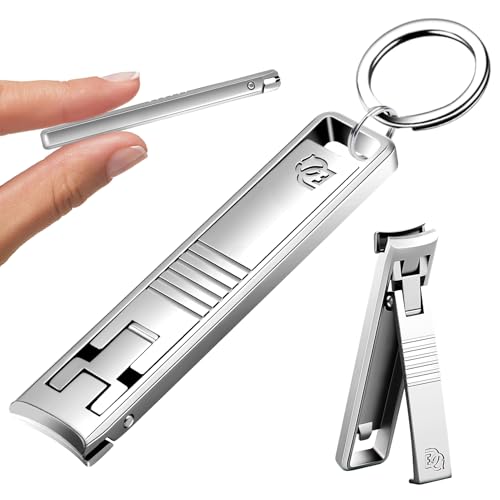 DEOU Folding Ultra-Thin Nail Clippers, Newly Upgraded Anti-Splash mini Stainless Steel Manicure Tool, take with You When Traveling, own Nail File, Men's and Women's Gifts (Nail Clippers + Gift Box) - color: Portable Nail Clippers