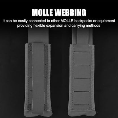 Tactical Flashlight Holster, Molle Flashlight Torch Pouch, Vertical Small Tool Bag Organizer for Camping Hiking Climbing Backpack Belt - color: Black