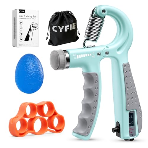 Grip Strength Trainer Kit Adjustable 10-132Lbs Hand Exerciser Counter | Forearm Strengthener, Finger Stretcher, Stress Ball and Bag for Grip Recovery, Wrist Training, Rehab, Climbers and Musicians - color: Green