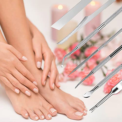 7-Pack Ingrown Toenail Tool Kit - File, Lifters, Surgical Safe Pedicure Tools for Nail Treatment & Pain Relief - color: 7-Pack
