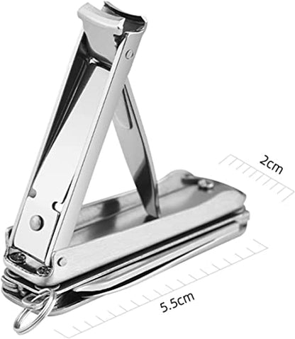 5in1 Multi Nail Clippers, Mini Foldable Portable Nail Cutter with Key Chain, Nose Hair Scissors, Nail Files, Purpose Pocket Knife, Screwdriver Suitable for Travel, Fishing, Hiking, Camping