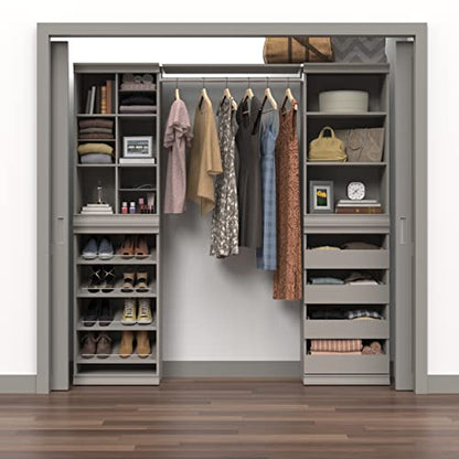 ClosetMaid Modular Storage Shelf Unit with Angled Shoe Shelves, Taupe - color: Taupe