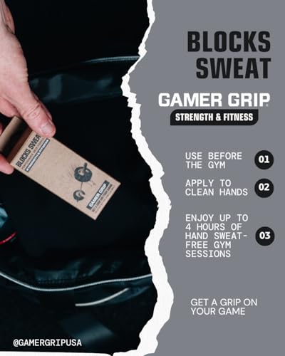 Gamer Grip Strength & Fitness Cream for Sweaty Hands -Chalk-Free Liquid Formula Grip Cream for Weightlifting, Climbing, Golf, Gymnastics Grips & Pole, Sweat Control for Instant Dry Hands, Made in USA