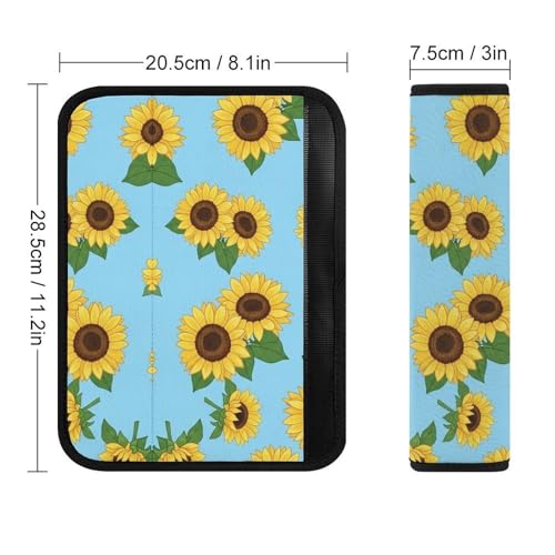 2 Pack Universal Fit Seat Belt Cover for Child, Stroller Pushchair High Chair, Beautiful Sunflower Automotive Seat Belt Protector, Pressure Relief - color: Pattern 242