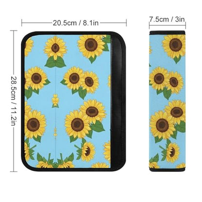 2 Pack Universal Fit Seat Belt Cover for Child, Stroller Pushchair High Chair, Beautiful Sunflower Automotive Seat Belt Protector, Pressure Relief - color: Pattern 242