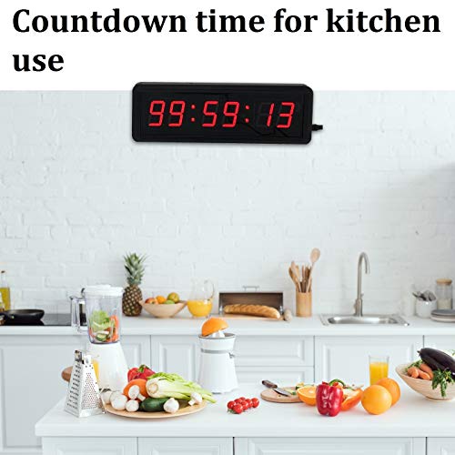 LED Digital Countdown Wall Clock Fitness Timer Stopwatch for Gym (1.5inch Digital High) - size: 1.5inch Digital High