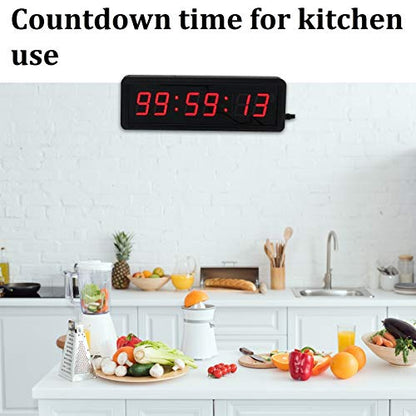 LED Digital Countdown Wall Clock Fitness Timer Stopwatch for Gym (1.5inch Digital High) - size: 1.5inch Digital High