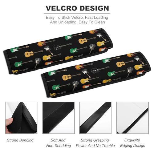 Universal Soft and Comfortable Guitar Black Art Seat Belt Shoulder Pad for Kids, Most Cars, 1 Pair Seat Belt Covers Cushion Anti-Slip Pad - color: Pattern 1189