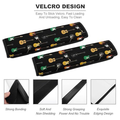 Universal Soft and Comfortable Guitar Black Art Seat Belt Shoulder Pad for Kids, Most Cars, 1 Pair Seat Belt Covers Cushion Anti-Slip Pad - color: Pattern 1189