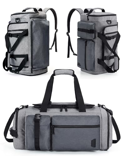 BAGSMART Gym Bag for Men, Sports Duffel Bags for Traveling, Weekender Overnight Bag with Shoe Laptop Compartment, Carry on Backpack for Airplanes-Gray - color: Gray