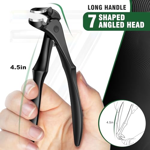 2026 Toenail Clippers for Seniors Thick Toenails 6PCS | Large Angled Head Toe Nail Clippers with Long Handle, Slanted & Wide Opening Ingrown Nail Clippers for Men Women